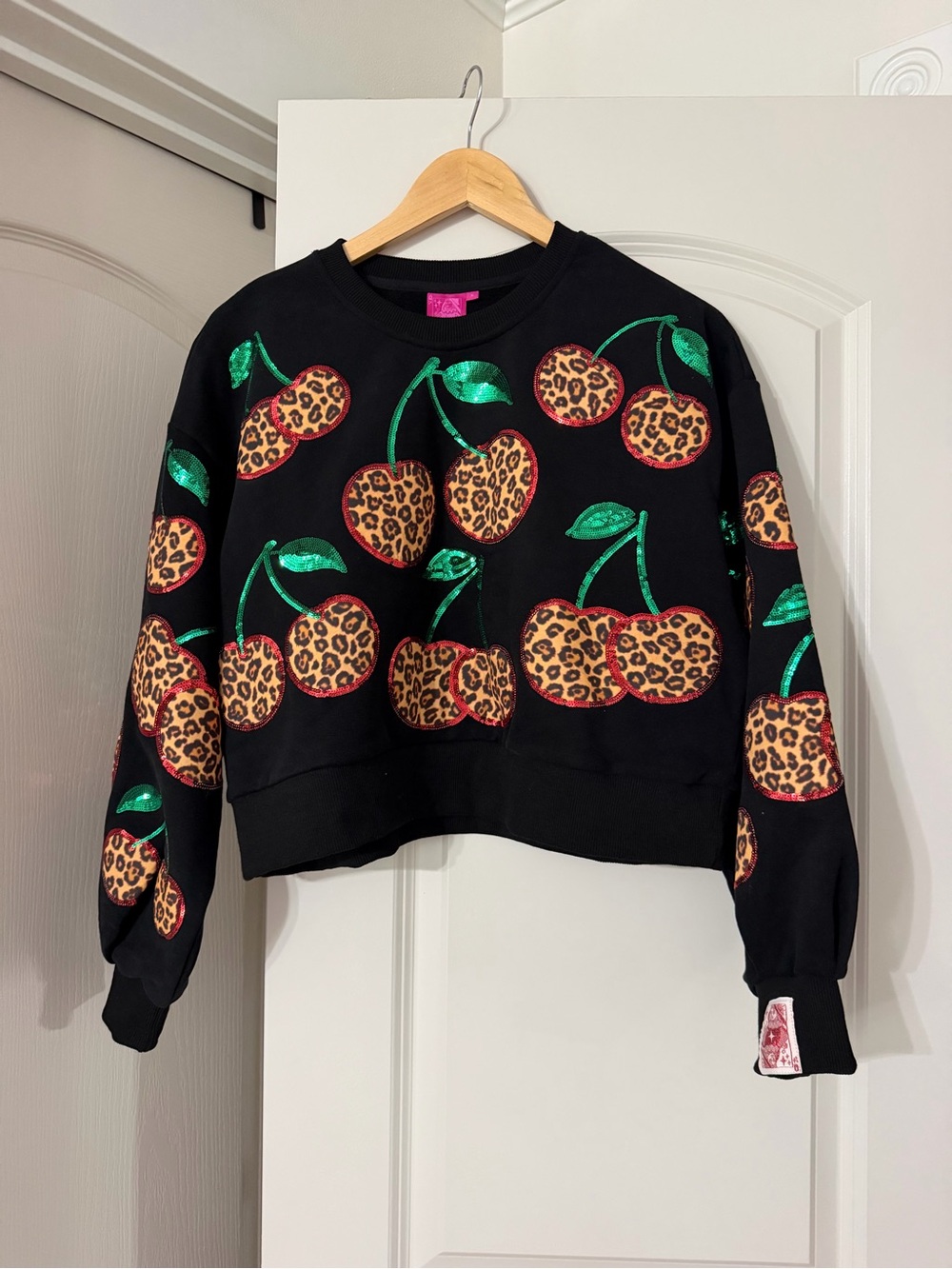 Queen of Sparkles Black Cherry Print Sweatshirt and Shorts Set - Picture 2 of 7